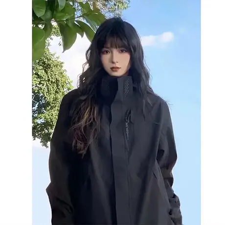 冲锋衣外套连帽可拆卸男女户外保暖三合一防风防水夹克工装上衣服商品大图