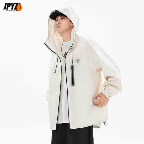 男生连帽夹克春秋薄款冲锋衣情侣款男女同款拉链宽松潮牌休闲外套商品大图