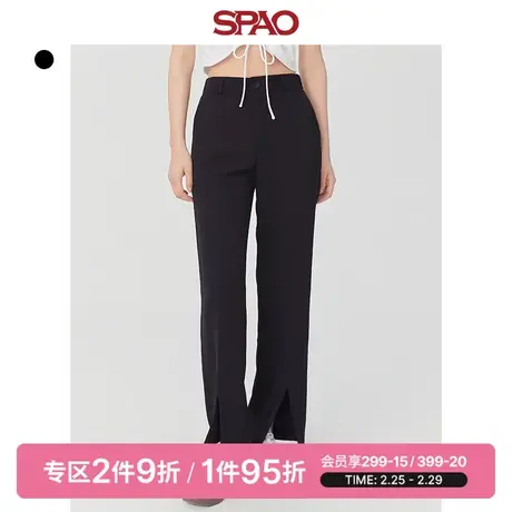 SPAO女士西装裤春季新款时尚垂直阔腿直筒裤SPTAD24S21商品大图