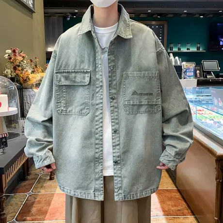 青少年春秋季新款牛仔外套男孩学生休闲潮流夹克大童高中生上衣士商品大图