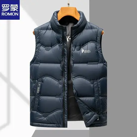 罗蒙加厚羽绒服马甲男士冬季保暖外套中青年商务休闲防寒背心坎肩图片