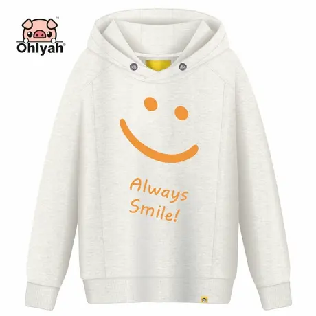 韩版宽松笑脸卫衣男女情侣装连帽衫外套上衣学生团队工作班服定制商品大图