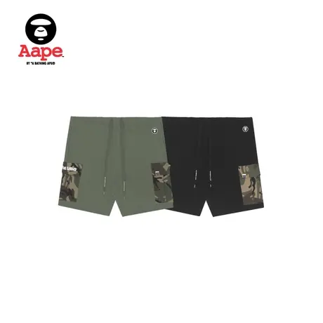 Aape旗舰店男装春夏潮流猿颜徽章工装迷彩口袋休闲短裤6860XXI商品大图