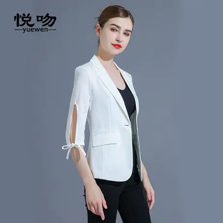 小西装外套女夏薄款2023新款袖开衩时尚西服上衣高级感小个子外搭图片
