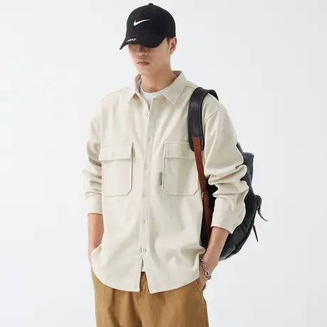 Modi Nick/摩帝尼克双口袋设计男士外套秋季上衣长袖宽松日系休闲图片