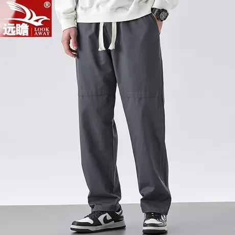 秋季纯棉休闲裤男宽松直筒男裤2023新款潮牌阔腿春秋款男士长裤子商品大图