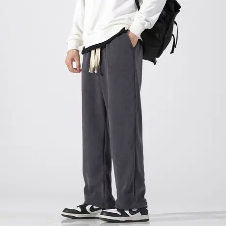 大码灯芯绒美式重磅休闲卫裤男春秋季高级感宽松垂感雪尼尔长裤潮商品大图