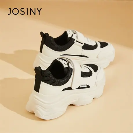 Josiny/卓诗尼厚底老爹鞋女2024春新款魔术贴运动休闲女鞋小白鞋商品大图