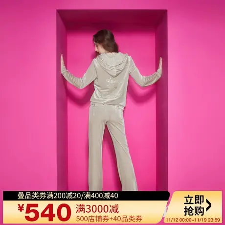Juicy Couture橘滋女装新款女装气质轻奢金丝绣花烫钻丝绒外套图片