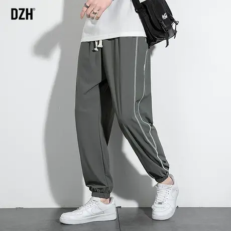 男士冰丝速干休闲裤男夏季ins潮牌宽松运动束脚九分裤2023新款潮商品大图