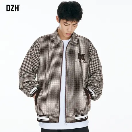 男士英伦雅痞风千鸟格外套男春秋款潮牌男装秋季新款休闲上衣夹克图片