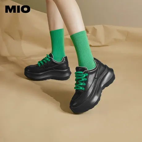 【面包玩家】MIO米奥2024年春季新款高跟时尚休闲鞋银色运动鞋女图片