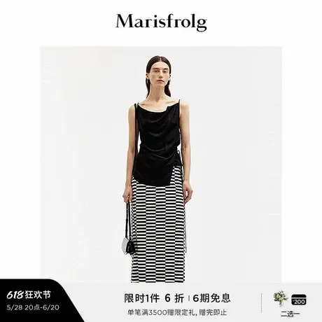 【精简美学】玛丝菲尔夏季气质圆领黑色修身百搭背心女图片
