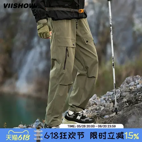 VIISHOW山系登山潮牌冲锋裤子男士2025年春工装宽松运动休闲长裤商品大图