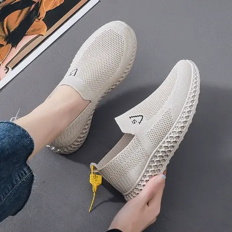 老北京布鞋女一脚蹬休闲网鞋夏季透气网面妈妈散步鞋舒适单鞋软底商品大图