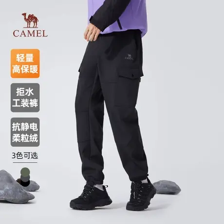 骆驼男装工装裤男冬季2023新款加绒加厚保暖运动束脚防水休闲长裤商品大图