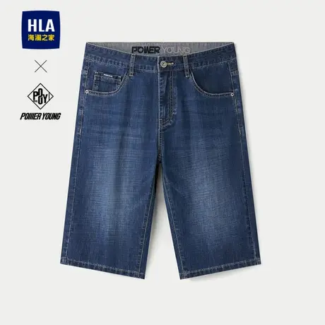 HLA/海澜之家POWER YOUNG牛仔中裤25春夏新款直筒六分短裤子男士商品大图