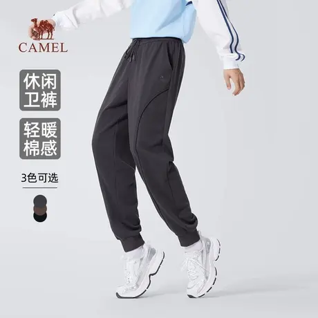 骆驼男装卫裤男2025新款春秋破骨宽松束脚针织棉感休闲运动长裤子商品大图