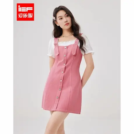 IEF/爱依服大码女装2024夏季新款微胖韩版时尚小众设计减龄连衣裙图片