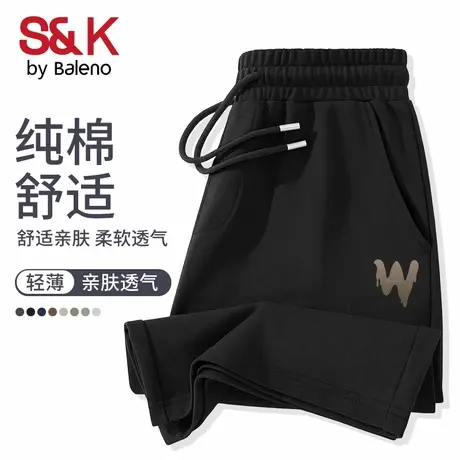 班尼路S&K系列裤子男夏季青少年纯棉短裤男款休闲宽松直筒五分裤A图片