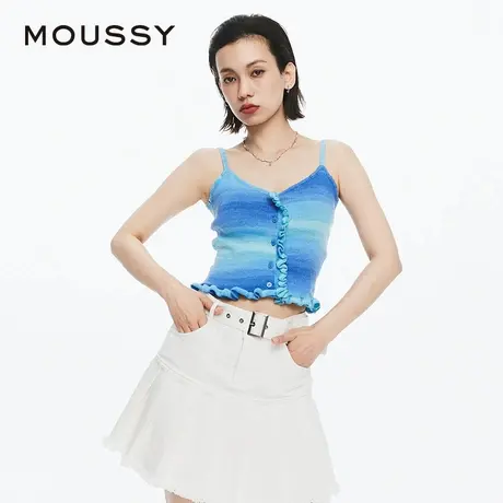 MOUSSY 夏季音乐节渐变条纹木耳边吊带衫女028HSZ70-1851图片