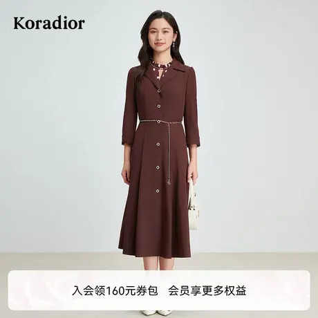Koradior珂莱蒂尔2025年秋季新款优雅气质高级感V领风衣外套女图片