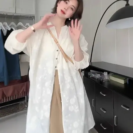 国风长袖衬衫薄款外套女夏季新款2025年爆款显瘦防晒衣新中式上衣图片