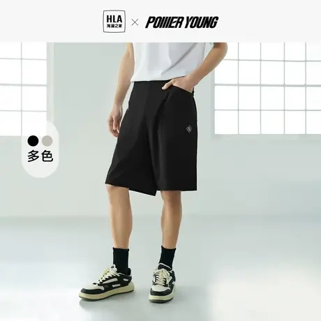 HLA/海澜之家POWER YOUNG休闲中裤23春夏新工装大口袋五分短裤男图片
