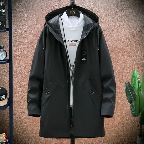 2023新款外套男春秋季韩版潮流休闲夹克男士风衣中长款秋装上衣服商品大图