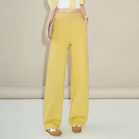 高腰通勤休闲裤女2025春秋新款宽松显瘦垂感弯刀裤时尚阔腿长裤子图片