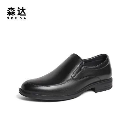 森达正装皮鞋男2023冬季新款通勤职场一脚蹬商务鞋ZY805DM3商品大图