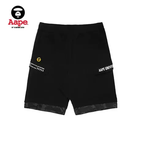 Aape男装春夏字母标签口袋猿颜印花宽松低裆休闲短裤6384XXA商品大图