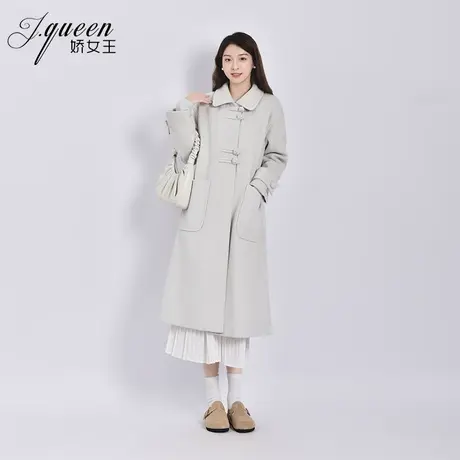新中式毛呢大衣女秋冬季新款复古高级设计感中长款盘扣呢子外套商品大图