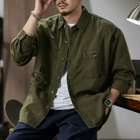 衬衫长袖男士赛络纺织造耐磨不起毛手感丝滑休闲春秋衬衣休闲男装图片