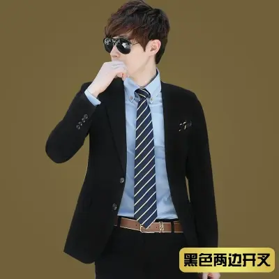 韩版修身西服套装男士商务休闲西服职业正装男装西装新郎结婚礼服图片