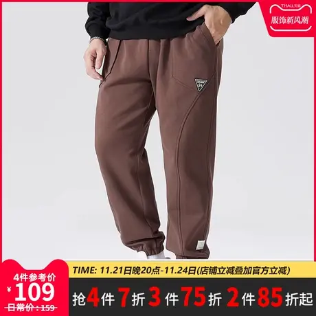 GxxH潮牌大码男装2023秋冬季复古潮流运动裤百搭束脚宽松休闲裤商品大图