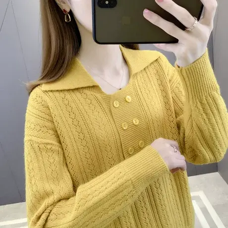 学院日系针织打底衫女内搭2024新款宽松百搭上衣女士毛衣外穿秋冬商品大图