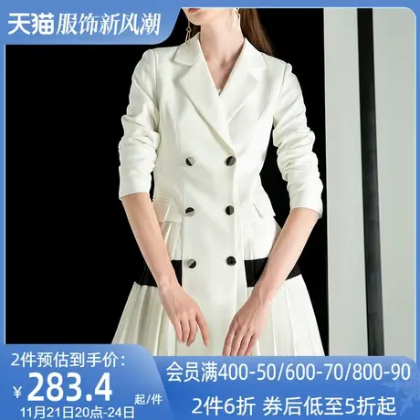 法式温柔双排扣气质西服2023春装新款小个子显白西装外套女欧货潮图片