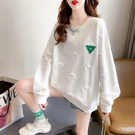 早秋装华夫格卫衣女春秋季韩版宽松设计感小众小个子薄款上衣外套商品大图