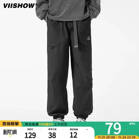 VIISHOW裤子男春秋季2023新款潮牌休闲长裤宽松束脚工装运动卫裤商品大图