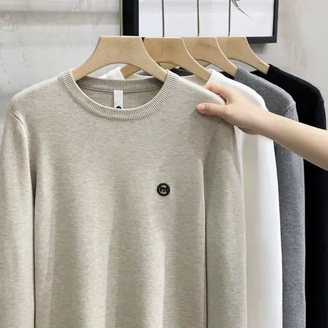 毛衣男秋冬季新款潮流毛线衣男士秋季上衣圆领打底针织衫男内搭潮商品大图