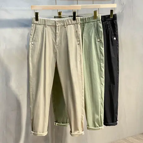 裤子男士休闲裤春秋款九分裤男直筒宽松长裤韩版潮流2023夏季新款图片