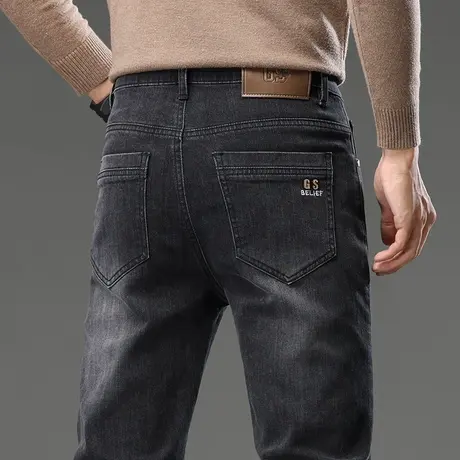 弹力小直筒男士春季休闲修身牛仔裤2024新款新塘男裤子春秋款男装商品大图