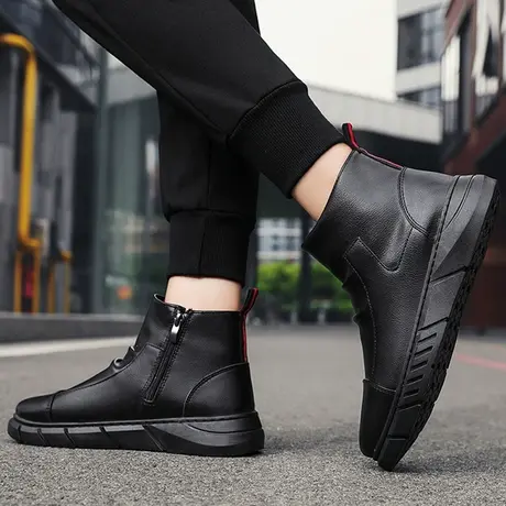 冬季洗车雨鞋男士中筒高筒水鞋厨师工作防滑防水轻便雨靴长筒套鞋图片