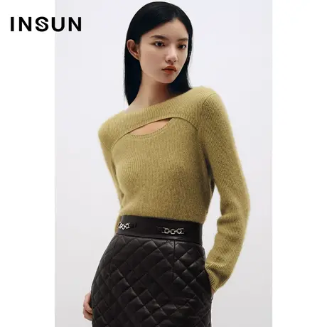 COVER冬季双层假两件保暖羊毛衫商品大图