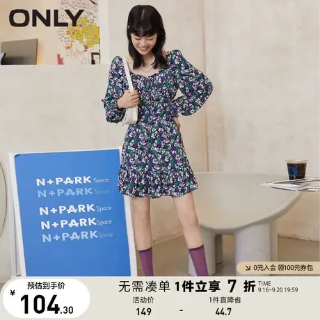 ONLY奥莱夏季方领文艺碎花设计短款小妖精裙连衣裙女图片