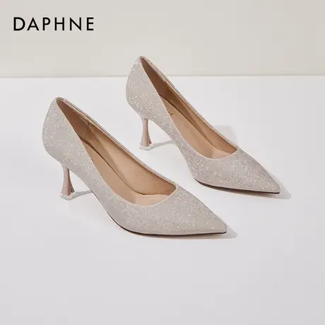 达芙妮单鞋女2022春季新款细跟职业女鞋温柔尖头法式气质高跟鞋商品大图