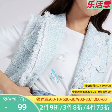 秋水伊人女士马甲开衫马夹外套坎肩无袖收腰Q794图片