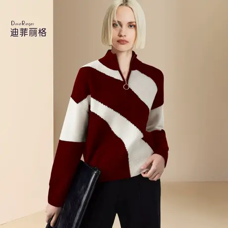 迪菲丽格法式慵懒风设计感毛衣女2024早春季新款高级感保暖针织衫图片