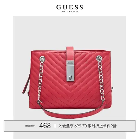 GUESS 女士纯色质感拉链锁扣休闲单肩包-LE852606商品大图